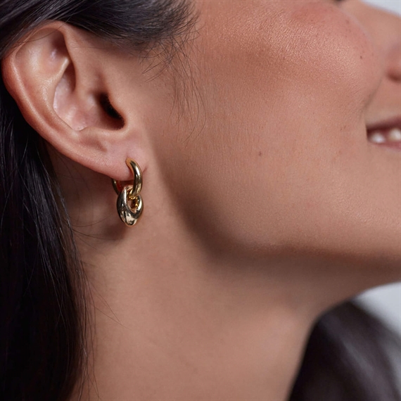 Anni Lu Petit Pebble Hoops, Guld 